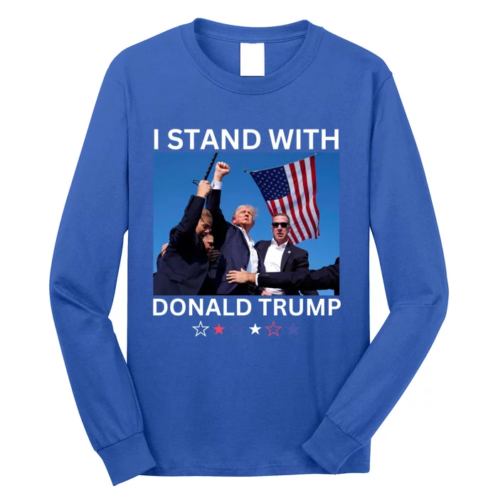 I Stand With Donald Trump After Shooting At Rally Gift Long Sleeve Shirt