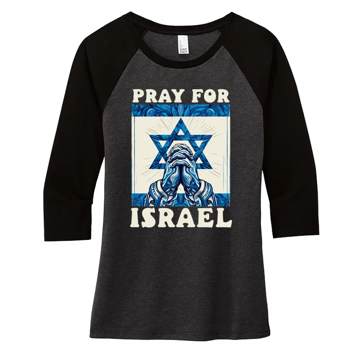 I Stand With Israel Support Israel Strong Pray For Israel Women's Tri-Blend 3/4-Sleeve Raglan Shirt