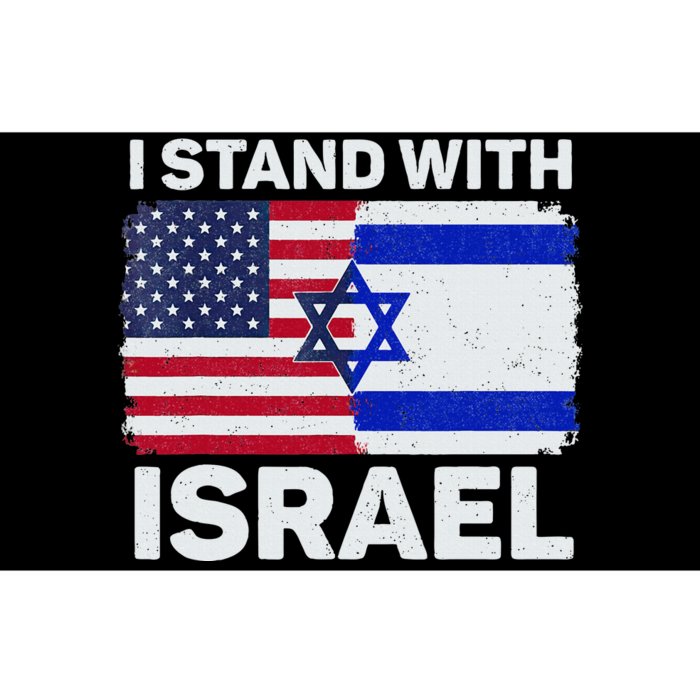 I Stand With Israel USA American Flag with Israel Flag Bumper Sticker