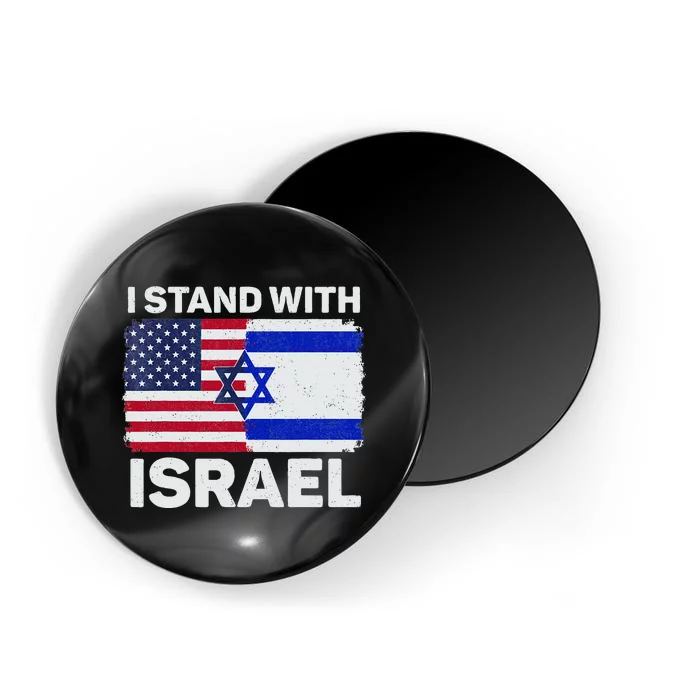 I Stand With Israel USA American Flag with Israel Flag Magnet