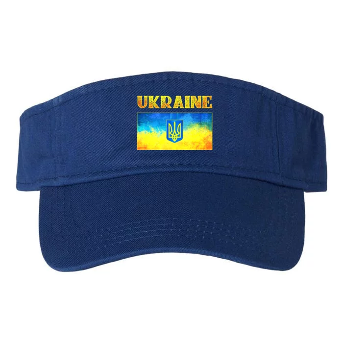 I Stand With Ukraine Cool Gift Ukrainian Flag Ukraine Cute Gift Valucap Bio-Washed Visor