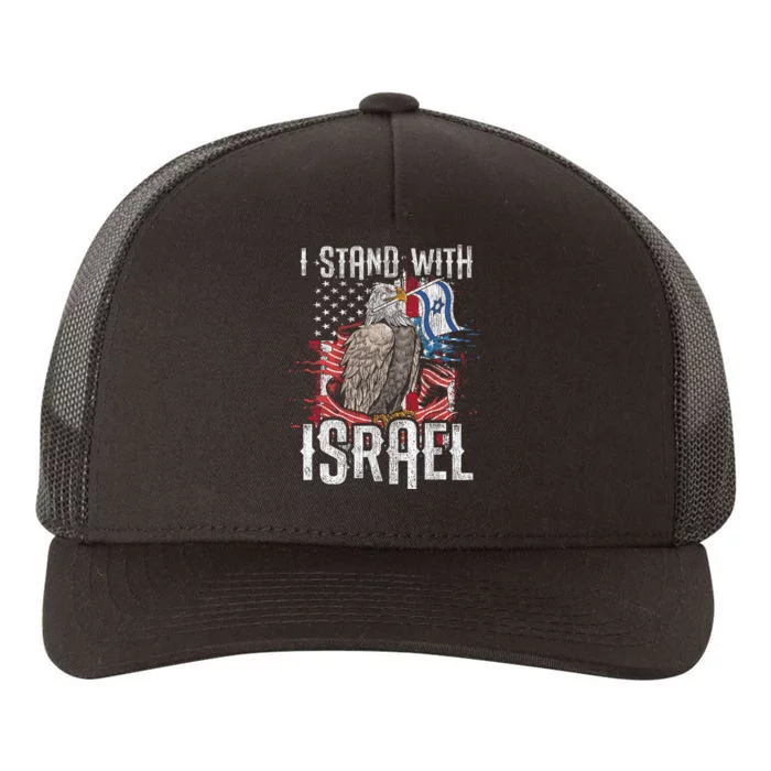 I Stand With Israel Vintage Eagle Us Flag Yupoong Adult 5-Panel Trucker Hat