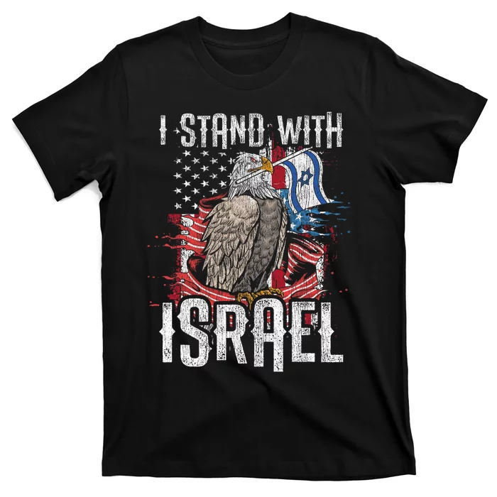 I Stand With Israel Vintage Eagle Us Flag T-Shirt