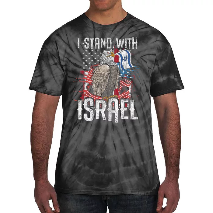 I Stand With Israel Vintage Eagle Us Flag Tie-Dye T-Shirt