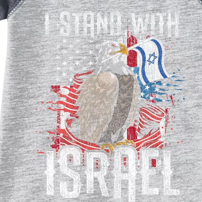 I Stand With Israel Vintage Eagle Us Flag Infant Baby Jersey Bodysuit