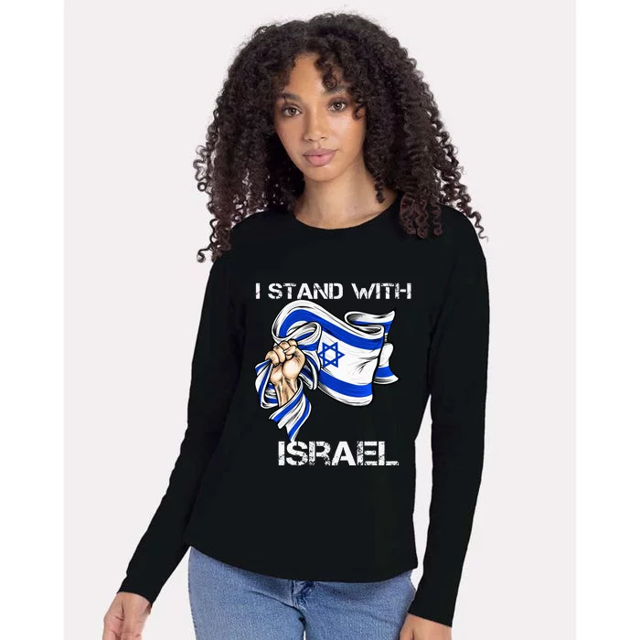 I Stand With Israel Support Israel Love Israeli Brotherhood Womens Cotton Relaxed Long Sleeve T-Shirt