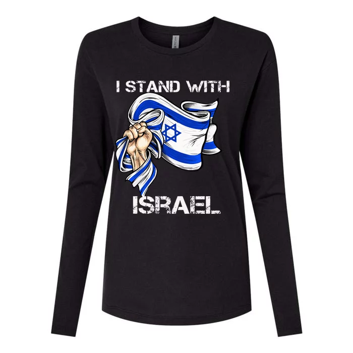 I Stand With Israel Support Israel Love Israeli Brotherhood Womens Cotton Relaxed Long Sleeve T-Shirt