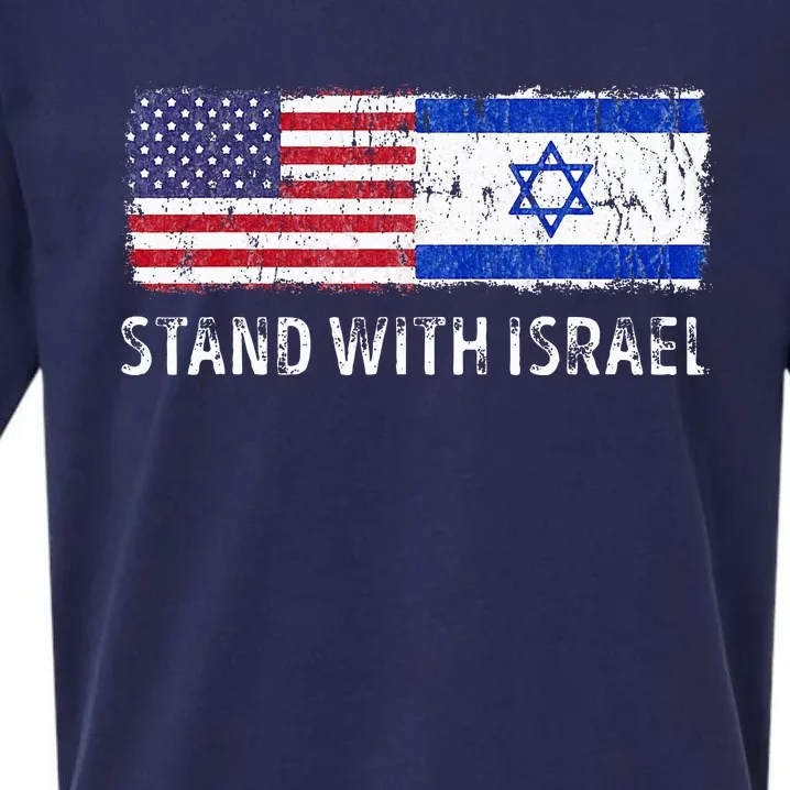 I Stand With Israel USA Israeli Flag Jewish Sueded Cloud Jersey T-Shirt