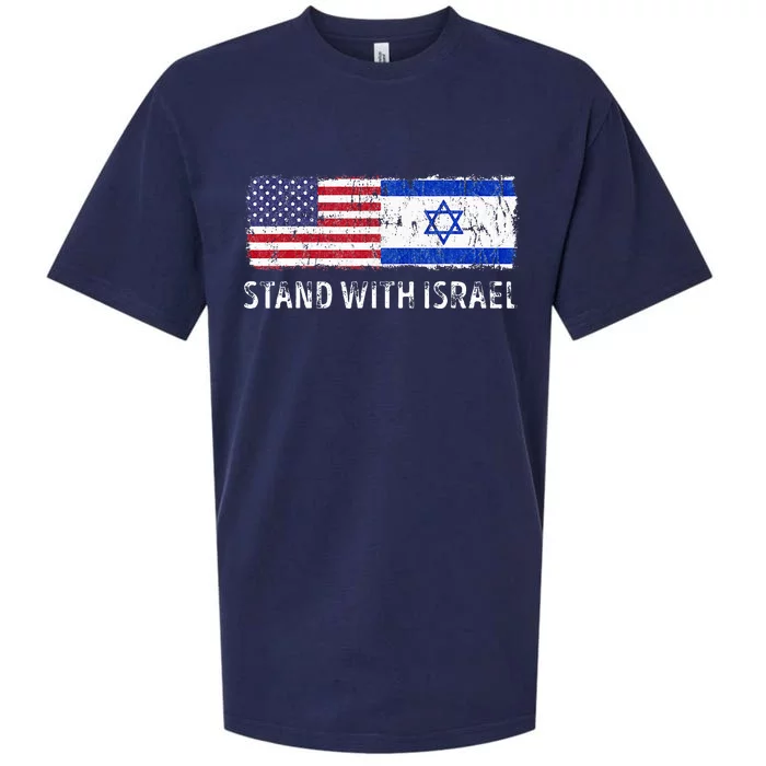 I Stand With Israel USA Israeli Flag Jewish Sueded Cloud Jersey T-Shirt