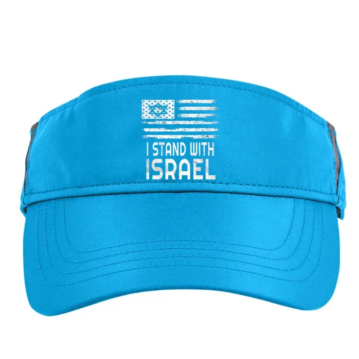 I Stand With Israel America Flag Israel Flag Adult Drive Performance Visor