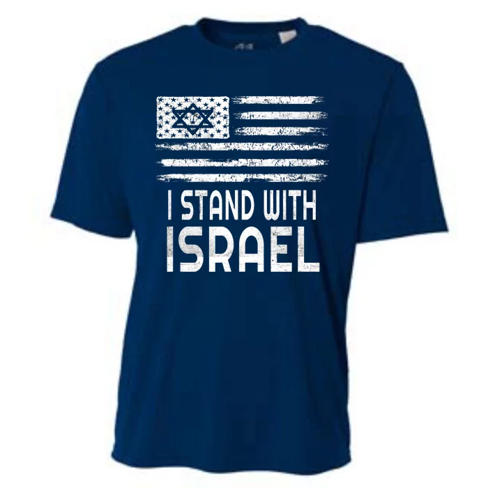 I Stand With Israel America Flag Israel Flag Cooling Performance Crew T-Shirt