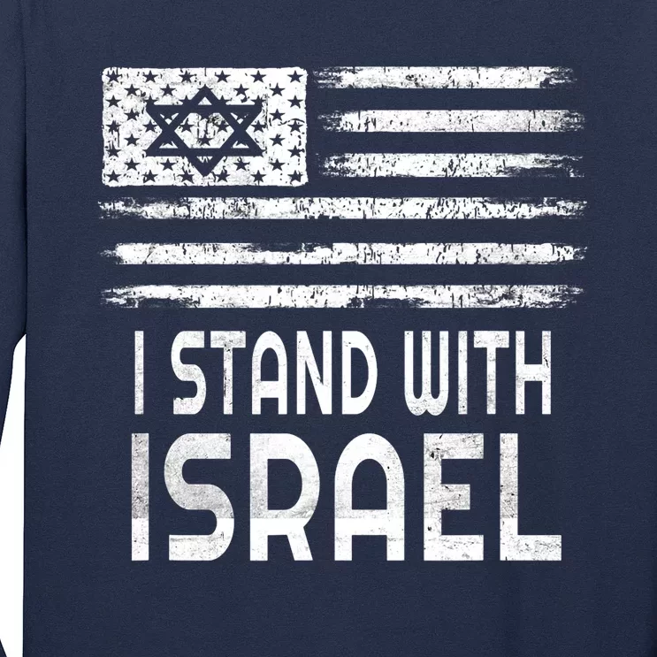 I Stand With Israel America Flag Israel Flag Long Sleeve Shirt