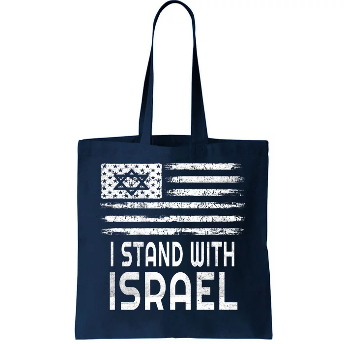 I Stand With Israel America Flag Israel Flag Tote Bag