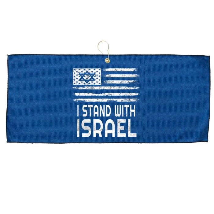 I Stand With Israel America Flag Israel Flag Large Microfiber Waffle Golf Towel