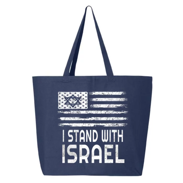 I Stand With Israel America Flag Israel Flag 25L Jumbo Tote