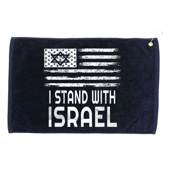 I Stand With Israel America Flag Israel Flag Grommeted Golf Towel