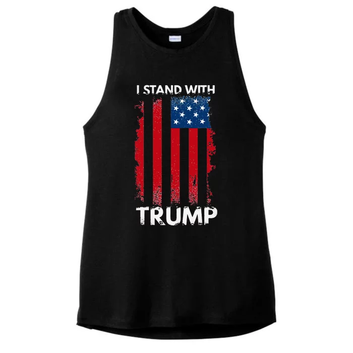 I Stand With Trump Pro Trump Ladies Tri-Blend Wicking Tank