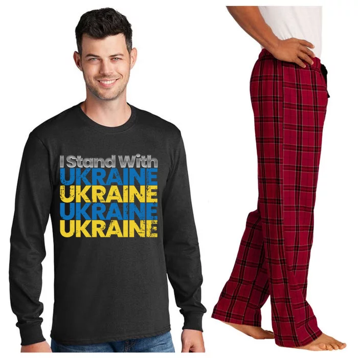 I Stand With Ukraine Ukrainian Flag Ukrainians Meaningful Gift Long Sleeve Pajama Set