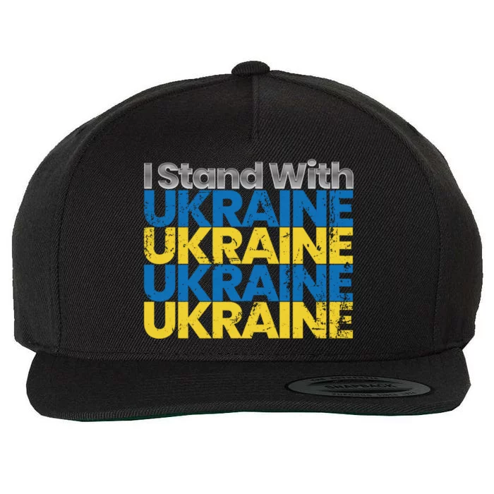 I Stand With Ukraine Ukrainian Flag Ukrainians Meaningful Gift Wool Snapback Cap