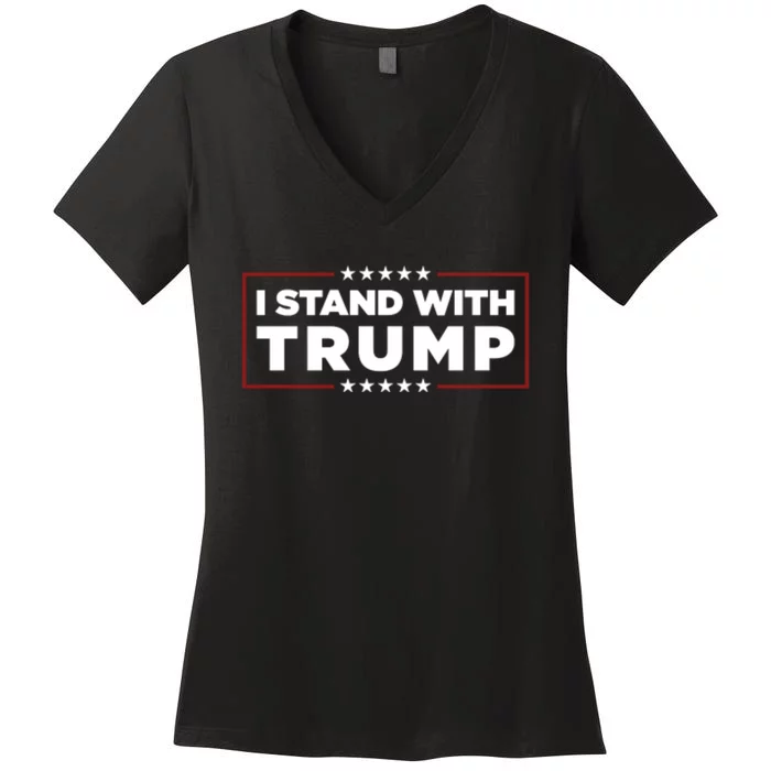 I Stand With Trump Pro Trump Supporter Free Trump Women's V-Neck T-Shirt