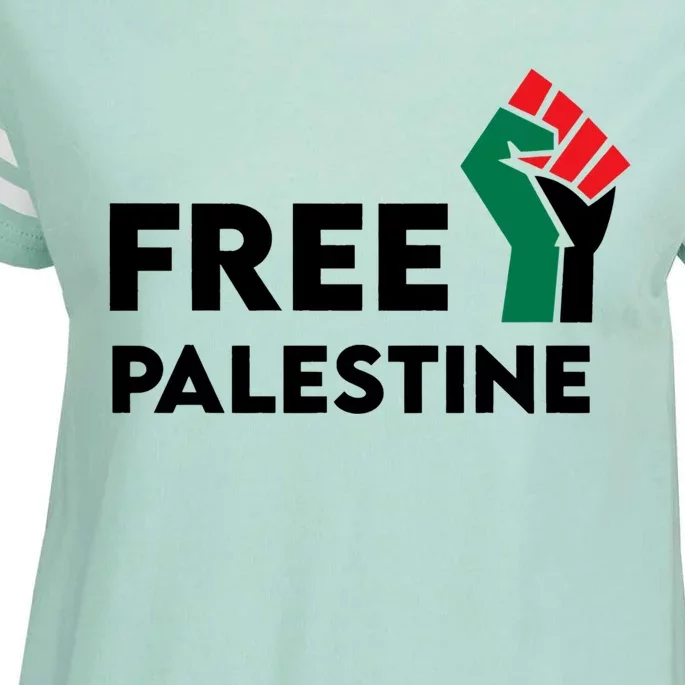 I Stand With Palestine Free Palestine Free Gaza Peace Flag Gift Enza Ladies Jersey Football T-Shirt