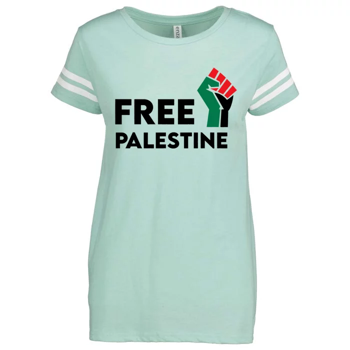 I Stand With Palestine Free Palestine Free Gaza Peace Flag Gift Enza Ladies Jersey Football T-Shirt