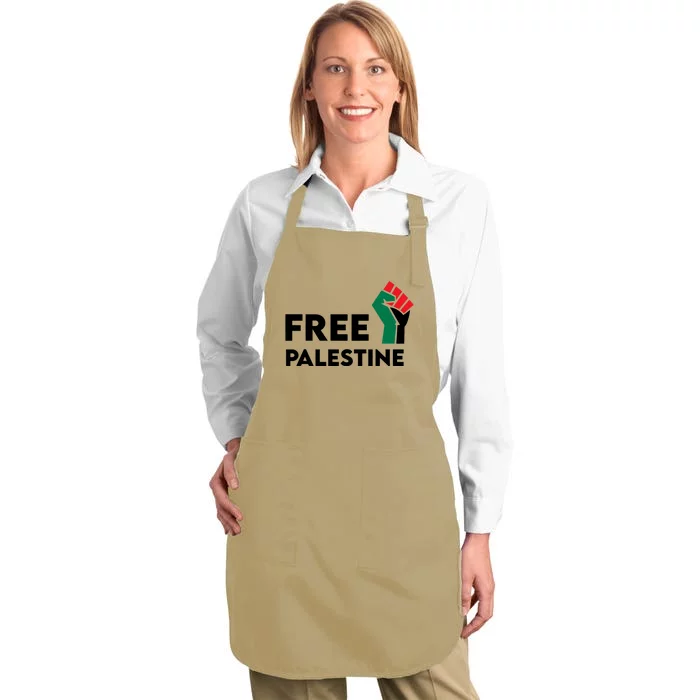 I Stand With Palestine Free Palestine Free Gaza Peace Flag Gift Full-Length Apron With Pocket