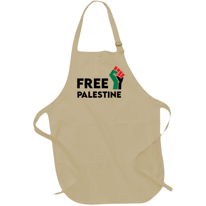 I Stand With Palestine Free Palestine Free Gaza Peace Flag Gift Full-Length Apron With Pocket