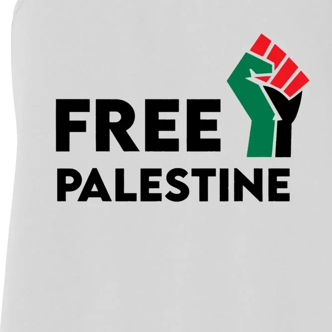 I Stand With Palestine Free Palestine Free Gaza Peace Flag Gift Women's Racerback Tank