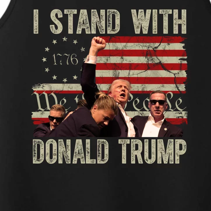 I Stand With Donald Trump 2024 Vintage Usa Flag Fight Performance Tank