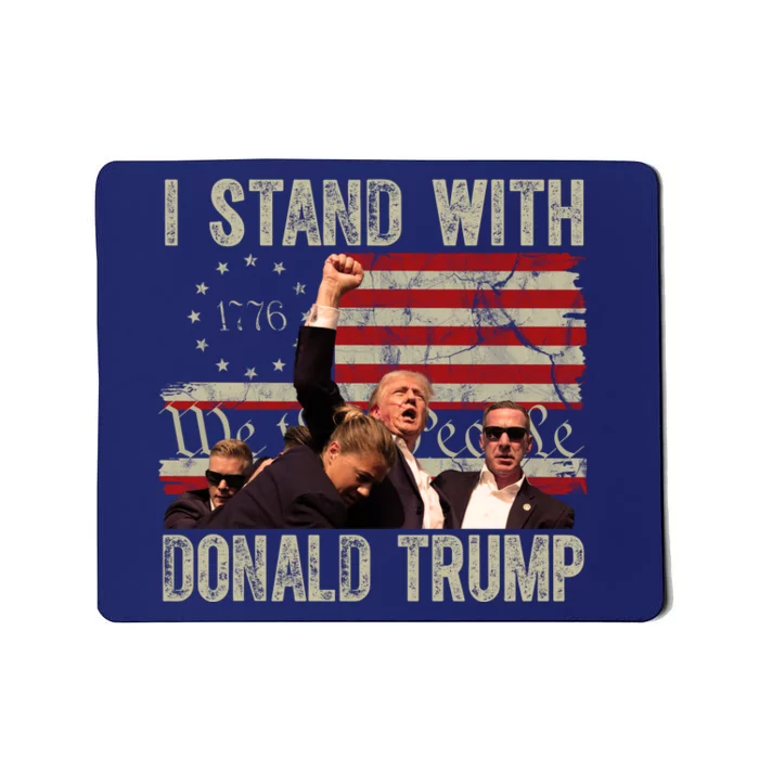 I Stand With Donald Trump 2024 Vintage Usa Flag Fight Mousepad