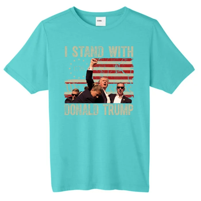 I Stand With Donald Trump 2024 Vintage Usa Flag Fight ChromaSoft Performance T-Shirt