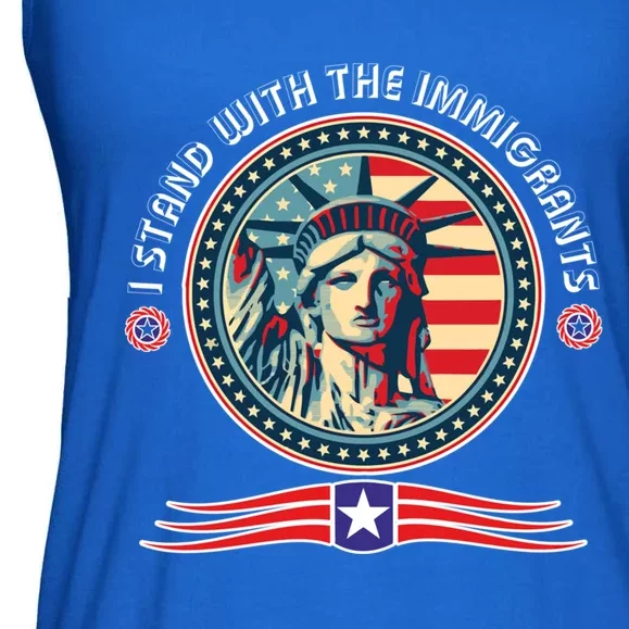 I Stand With The Immigrants Political Party Anti Trump Gift Ladies Essential Flowy Tank