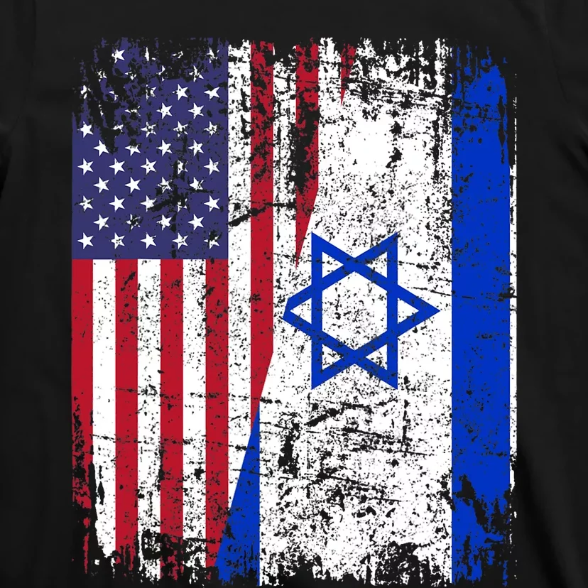 I Stand With Israel Usa American Flag W/ Israel Flag T-Shirt