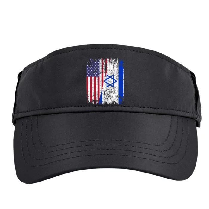 I Stand With Israel Usa American Flag W/ Israel Flag Adult Drive Performance Visor