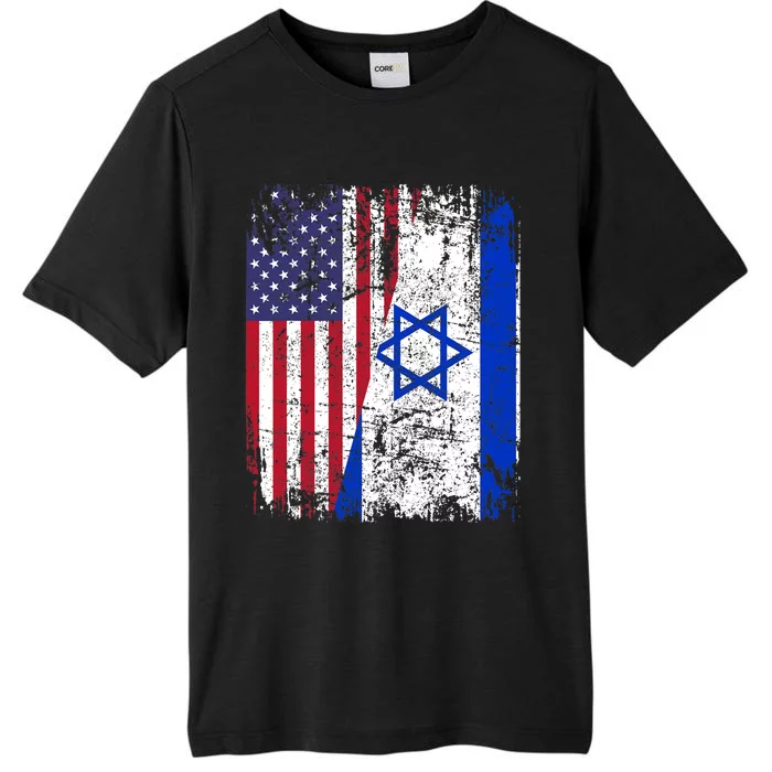 I Stand With Israel Usa American Flag W/ Israel Flag ChromaSoft Performance T-Shirt