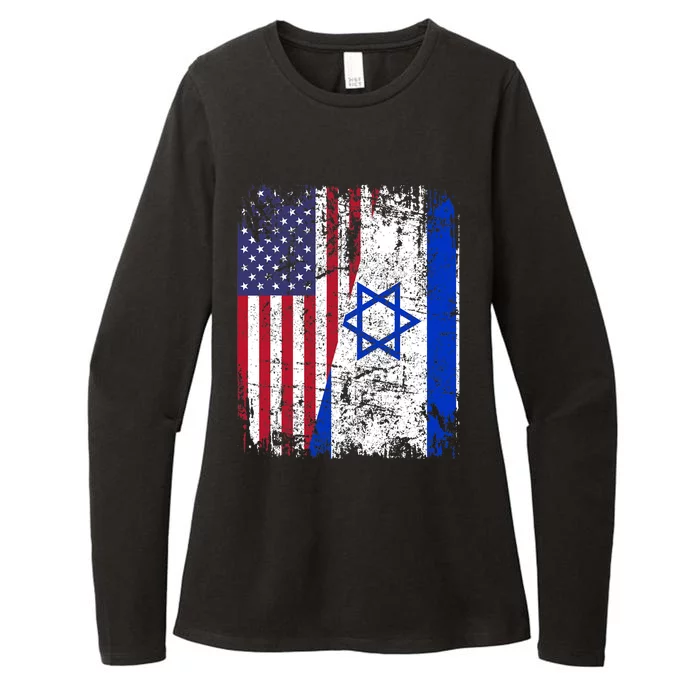 I Stand With Israel Usa American Flag W/ Israel Flag Womens CVC Long Sleeve Shirt