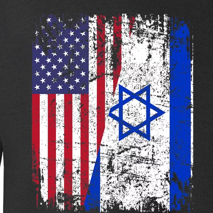 I Stand With Israel Usa American Flag W/ Israel Flag Toddler Sweatshirt