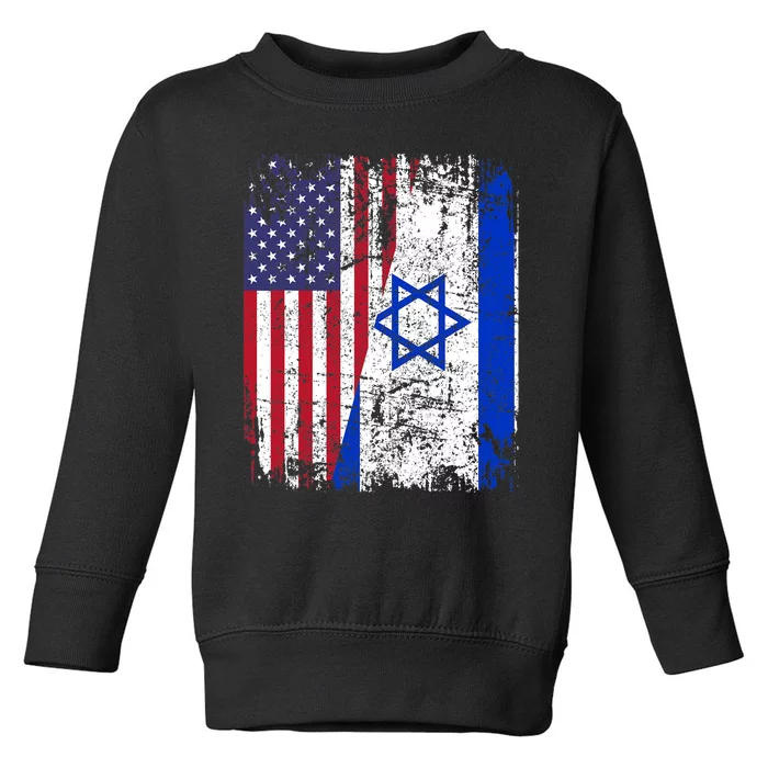 I Stand With Israel Usa American Flag W/ Israel Flag Toddler Sweatshirt