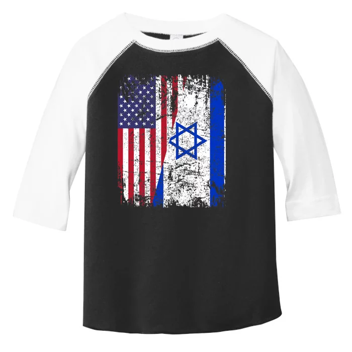 I Stand With Israel Usa American Flag W/ Israel Flag Toddler Fine Jersey T-Shirt