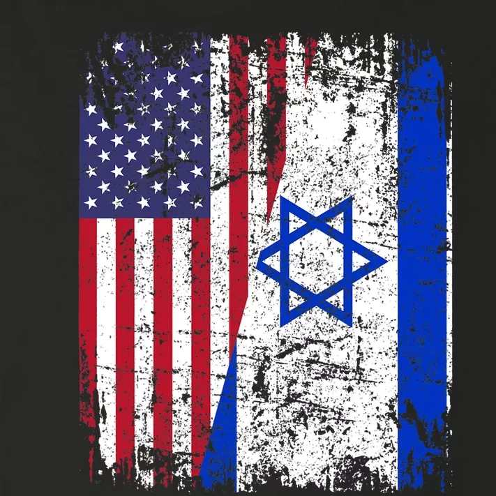 I Stand With Israel Usa American Flag W/ Israel Flag Toddler Long Sleeve Shirt