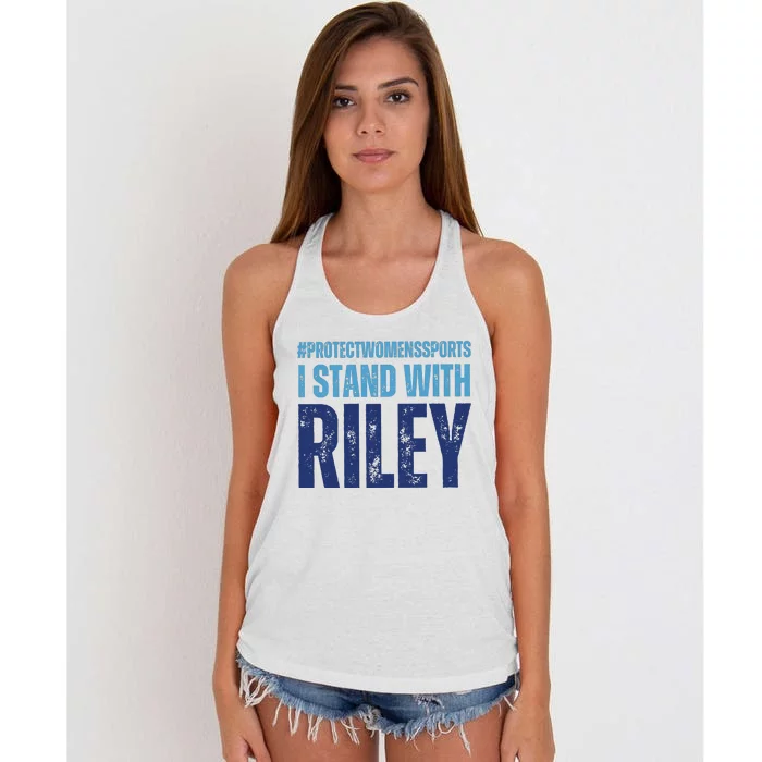 I Stand With Riley Protect Womens Sports Women's Knotted Racerback Tank