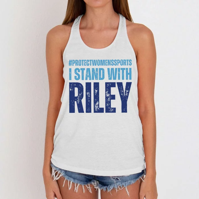 I Stand With Riley Protect Womens Sports Women's Knotted Racerback Tank