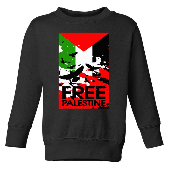 I Stand With Palestine For Their Freedom Free Palestine Toddler Sweatshirt