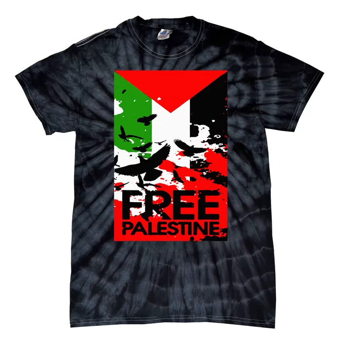 I Stand With Palestine For Their Freedom Free Palestine Tie-Dye T-Shirt