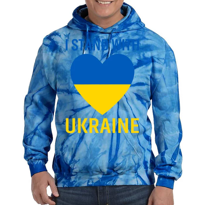 I Stand With Ukraine Ukrainian Flag Gift Tie Dye Hoodie