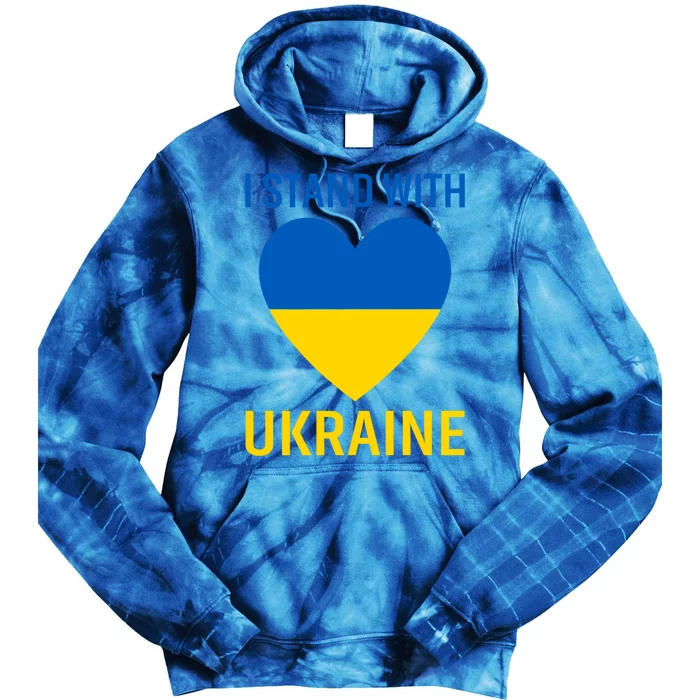 I Stand With Ukraine Ukrainian Flag Gift Tie Dye Hoodie