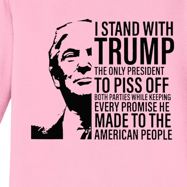 I Stand With Trump The Only President To Piss Off Baby Long Sleeve Bodysuit