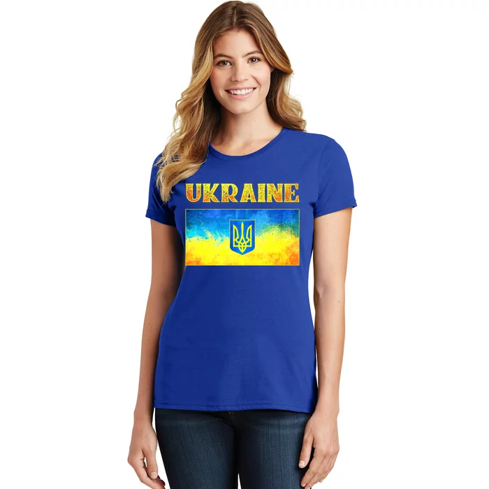 I Stand With Ukraine Gift Ukrainian Flag Ukraine Cool Gift Women's T-Shirt