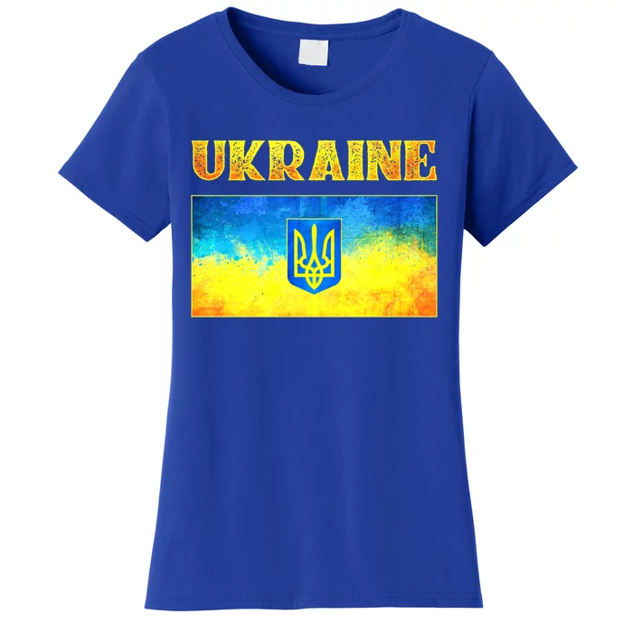 I Stand With Ukraine Gift Ukrainian Flag Ukraine Cool Gift Women's T-Shirt